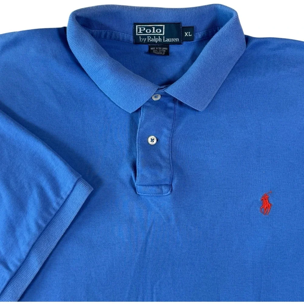 Polo Ralph Lauren Polo Shirt Mens XL Blue Classic Fit Cotton Short Sleeve Pony